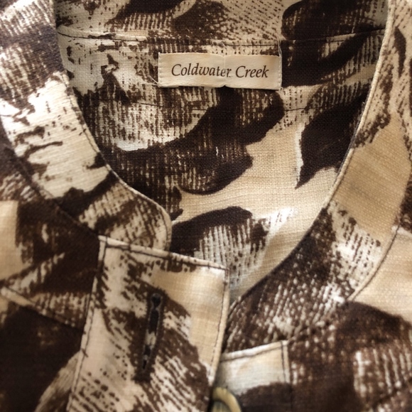 Coldwater Creek Jacket Print Linen White Red Large - Picture 4 of 6